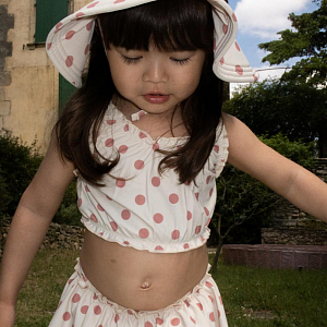 Детский купальник раздельный Konges Slojd "Bikini Collette Dot Rose", красный горох